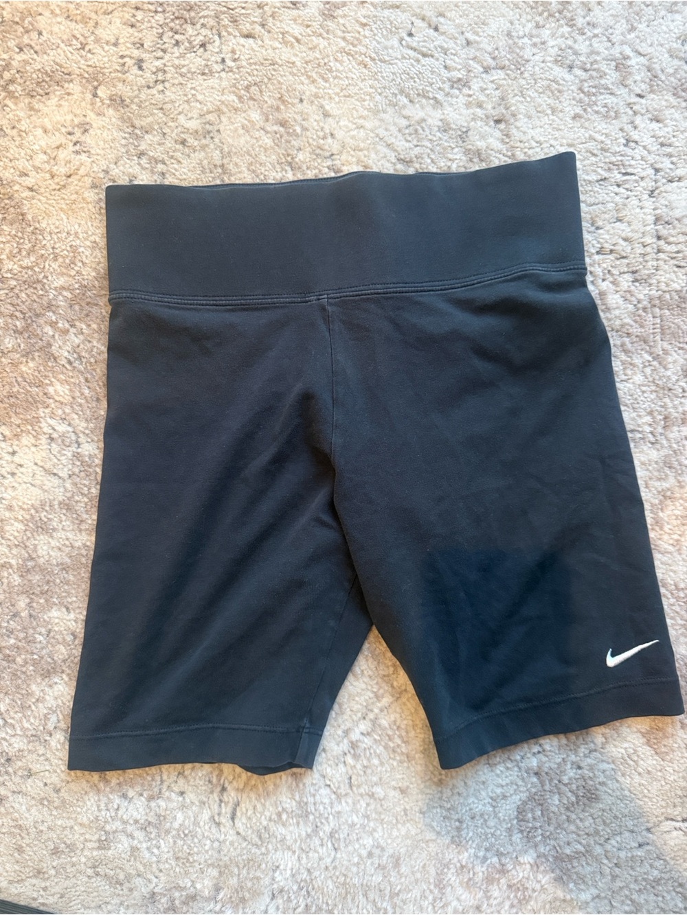 Nike Black High-Rise cotton Women's Bike Shorts with Swoosh